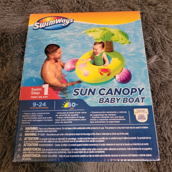 Swimways Sun Canopy Baby Boat- Palm Tree - Picture 6 of 7